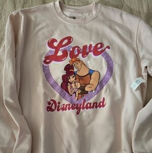 Disneyland Hercules & Meg Valentine’s Day Love Crewneck Sweatshirt Size Medium